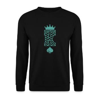 Doppelkopf Pik König Kartenspiel Doko - Unisex Pullover - Schwarz - Vorne - Alina (178cm) & Michal (187cm)