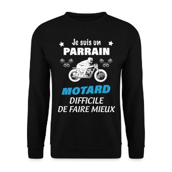 Parrain Motard Citation - Sweat-shirt Unisexe - noir - Devant - Alina (178cm) & Michal (187cm)
