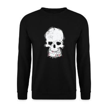 Skull with card skat or poker card game - Unisex Sweatshirt - black - Front - Alina (178cm) & Michal (187cm)