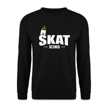 Skat King Kartenspiel Reizen Spielkarten - Unisex Pullover - Schwarz - Vorne - Alina (178cm) & Michal (187cm)
