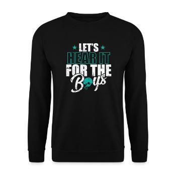Let's Hear it for the Boys Amerika Sport - Unisex Pullover - Schwarz - Vorne - Alina (178cm) & Michal (187cm)