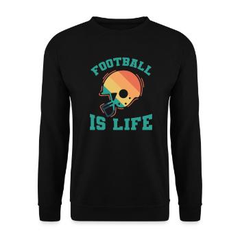 Football is Life Amerika Sport Touchdown - Unisex Pullover - Schwarz - Vorne - Alina (178cm) & Michal (187cm)