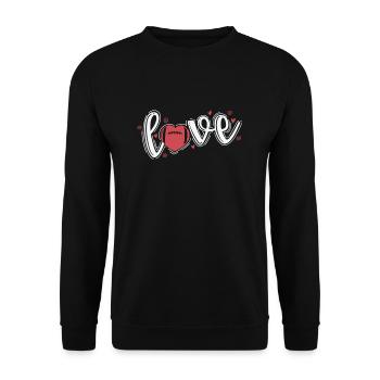 Love with a heart from Football America - Unisex Sweatshirt - black - Front - Alina (178cm) & Michal (187cm)