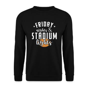 Friday Nights and Stadium Lights Amerika - Unisex Pullover - Schwarz - Vorne - Alina (178cm) & Michal (187cm)