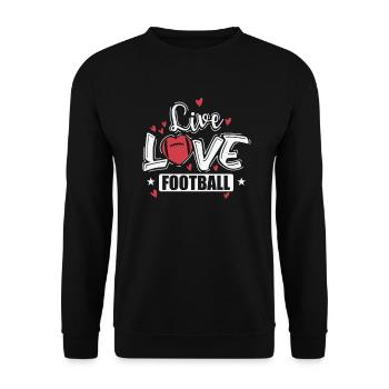 Live Love Football America Sport Touchdown - Unisex Sweatshirt - black - Front - Alina (178cm) & Michal (187cm)