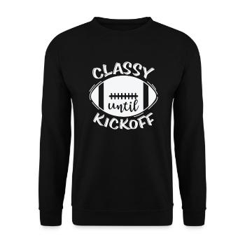 Classy Kickoff Football Amerika Sport - Unisex Pullover - Schwarz - Vorne - Alina (178cm) & Michal (187cm)