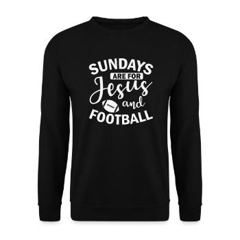 Sundays are for Jesus and Football Amerika - Unisex Pullover - Schwarz - Vorne - Alina (178cm) & Michal (187cm)