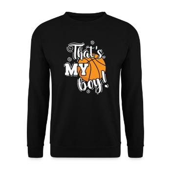 That's My Boy Basketball Amerika USA Fans - Unisex Pullover - Schwarz - Vorne - Alina (178cm) & Michal (187cm)