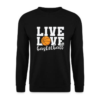 Live Love Basketball Ball Sports Amérique États-Unis - Sweat-shirt Unisexe - noir - Devant - Alina (178cm) & Michal (187cm)
