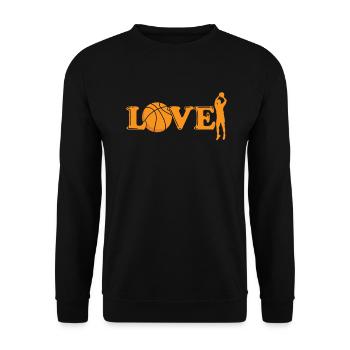 Love Basketball Ballsport Amerika USA - Unisex Pullover - Schwarz - Vorne - Alina (178cm) & Michal (187cm)