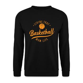 Living that Basketball Mom Life America USA - Unisex Sweatshirt - black - Front - Alina (178cm) & Michal (187cm)