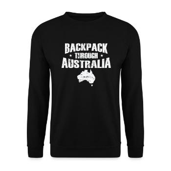 Backpack through Australia Adventure - Unisex Sweatshirt - black - Front - Alina (178cm) & Michal (187cm)
