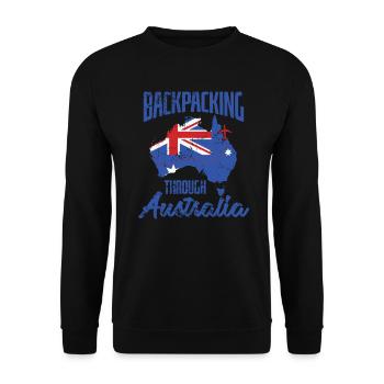 Backpacking through Australia Sydney - Unisex Sweatshirt - black - Front - Alina (178cm) & Michal (187cm)