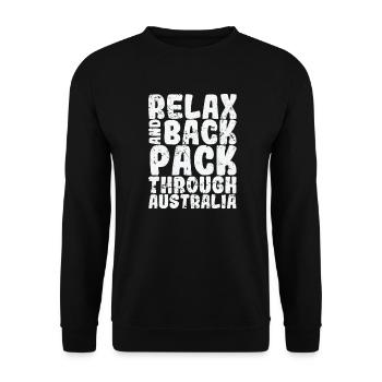 Relax and Backpack through Sydney Australia - Unisex Sweatshirt - black - Front - Alina (178cm) & Michal (187cm)