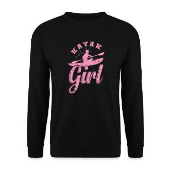 Kayak Girl Water Paddle Boat Canoeing - Unisex Sweatshirt - black - Front - Alina (178cm) & Michal (187cm)