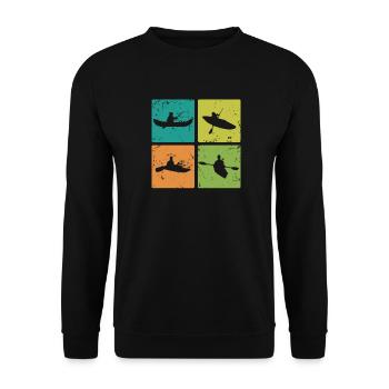 Kayak and Canoe Boat Paddle Boat Canoeing - Unisex Sweatshirt - black - Front - Alina (178cm) & Michal (187cm)