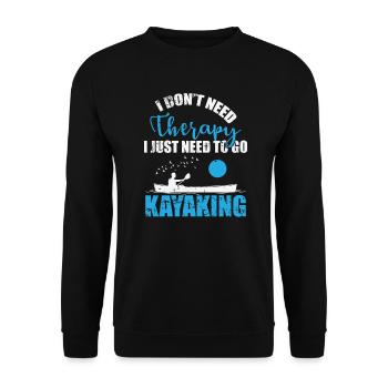 Je n’ai pas besoin de thérapie J’ai besoin d’aller faire du kayak - Sweat-shirt Unisexe - noir - Devant - Alina (178cm) & Michal (187cm)