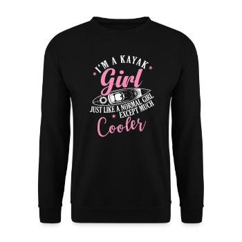 Je suis une fille de kayak et beaucoup plus cool Paddle Boat - Sweat-shirt Unisexe - noir - Devant - Alina (178cm) & Michal (187cm)