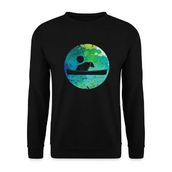 Kayak Paddelboot Ruderboot Wassersport - Unisex Pullover - Schwarz - Vorne - Alina (178cm) & Michal (187cm)