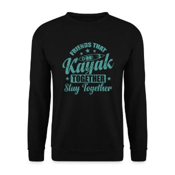 Friends that Kayak together stay together - Unisex Pullover - Schwarz - Vorne - Alina (178cm) & Michal (187cm)