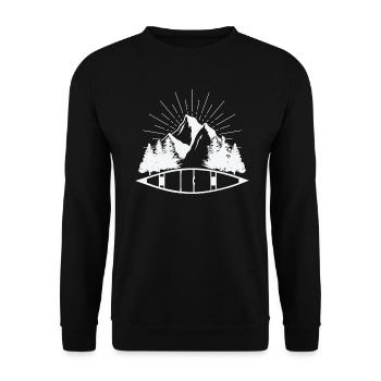 Kayak Canoeing Paddle Boat Water Sports - Unisex Sweatshirt - black - Front - Alina (178cm) & Michal (187cm)
