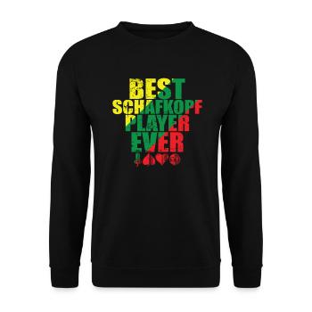 Best Schafkopfplayer ever Kartenspiel - Unisex Pullover - Schwarz - Vorne - Alina (178cm) & Michal (187cm)