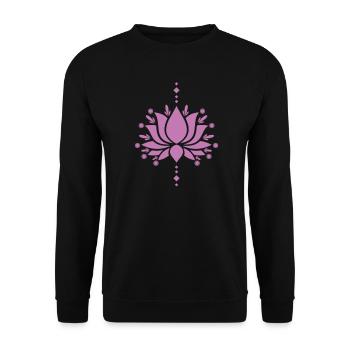 Lotus Flower Flower Lotus Flower Garden Plant - Unisex Sweatshirt - black - Front - Alina (178cm) & Michal (187cm)