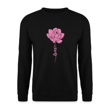 Lotus Flower Plant Flower Lotus Flower Garden - Unisex Sweatshirt - black - Front - Alina (178cm) & Michal (187cm)