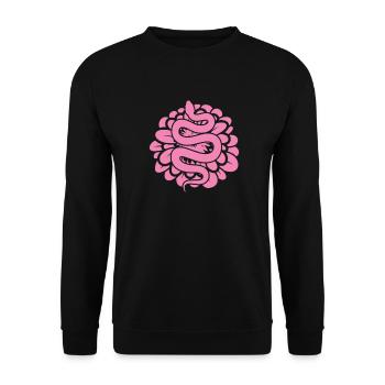 Snake in Pink Pattern Terrarium Reptile Animal - Unisex Sweatshirt - black - Front - Alina (178cm) & Michal (187cm)