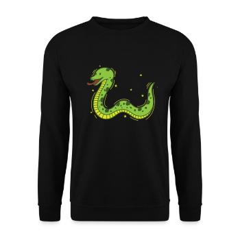 Serpent Signe du zodiaque Reptile Animal Zoo - Sweat-shirt Unisexe - noir - Devant - Alina (178cm) & Michal (187cm)