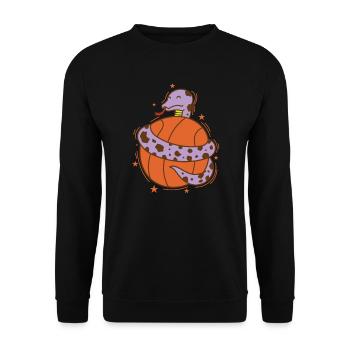 Snake with Basketball Reptile Animal Zoo - Unisex Sweatshirt - black - Front - Alina (178cm) & Michal (187cm)