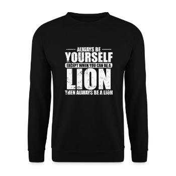 Soyez un Lion quand vous pouvez Africa Lion Predator - Sweat-shirt Unisexe - noir - Devant - Alina (178cm) & Michal (187cm)