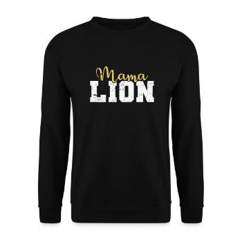 Mama Lion Africa Lion Predator King - Unisex Sweatshirt - black - Front - Alina (178cm) & Michal (187cm)