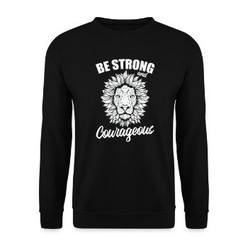 Soyez fort Coweageous Africa Lion Predator - Sweat-shirt Unisexe - noir - Devant - Alina (178cm) & Michal (187cm)