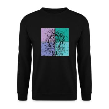 Lion Zoo Zoo Predator King Safari - Unisex Sweatshirt - black - Front - Alina (178cm) & Michal (187cm)