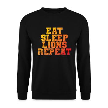 Manger Sommeil Lions Répéter Afrique Lion Prédateur - Sweat-shirt Unisexe - noir - Devant - Alina (178cm) & Michal (187cm)