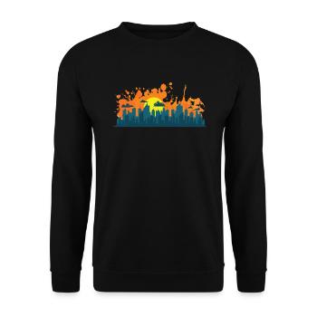 Skyline avec Graffiti Building City - Sweat-shirt Unisexe - noir - Devant - Alina (178cm) & Michal (187cm)
