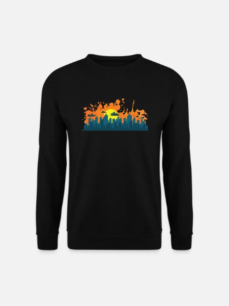 Skyline with Graffiti Building City - Unisex Sweatshirt - black
