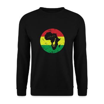 Giraffe Umriss Afrika Kontinent Karte - Unisex Pullover - Schwarz - Vorne - Alina (178cm) & Michal (187cm)