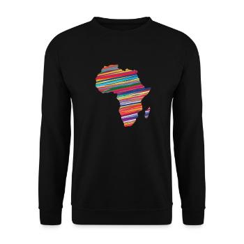 Afrika Karte Bunt Land Kontinent - Unisex Pullover - Schwarz - Vorne - Alina (178cm) & Michal (187cm)