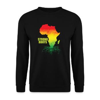 Strong Roots Land Kontinent Afrika Karte - Unisex Pullover - Schwarz - Vorne - Alina (178cm) & Michal (187cm)