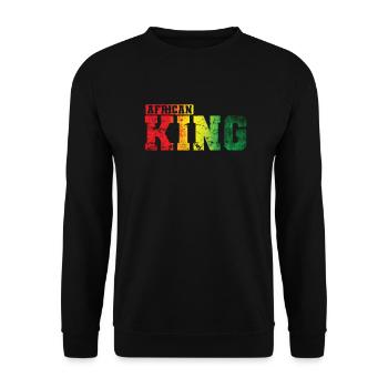African King Land Kontinent Afrika Karte - Unisex Pullover - Schwarz - Vorne - Alina (178cm) & Michal (187cm)