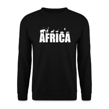 Afrika Tiere Elefant Giraffe Safari Kontinent - Unisex Pullover - Schwarz - Vorne - Alina (178cm) & Michal (187cm)