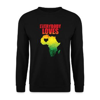 Everybody Loves Kontinent Afrika Karte - Unisex Pullover - Schwarz - Vorne - Alina (178cm) & Michal (187cm)