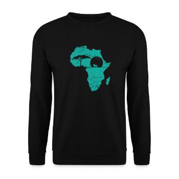 Safari Afrika Bevölkerung Kontinent Karte - Unisex Pullover - Schwarz - Vorne - Alina (178cm) & Michal (187cm)