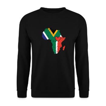 Südafrika Flagge Kontinent Afrika Karte - Unisex Pullover - Schwarz - Vorne - Alina (178cm) & Michal (187cm)