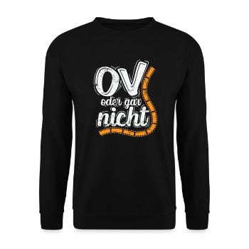 OV oder gar nicht Übersetzung Filme Sprache - Unisex Pullover - Schwarz - Vorne - Alina (178cm) & Michal (187cm)
