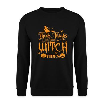 Cuisses épaisses et vibrations de sorcière Halloween - Sweat-shirt Unisexe - noir - Devant - Alina (178cm) & Michal (187cm)