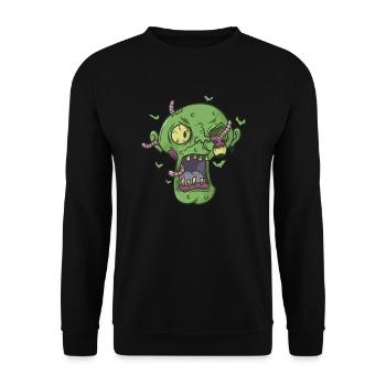 tête d’Halloween effrayante avec des vers - Sweat-shirt Unisexe - noir - Devant - Alina (178cm) & Michal (187cm)
