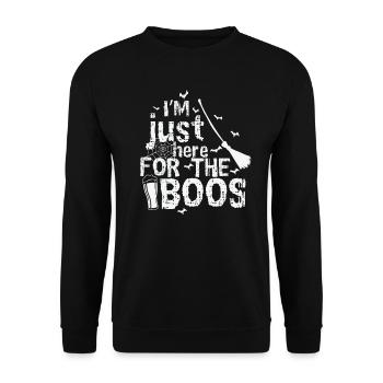 Je suis juste ici pour l’Halloween du Boo - Sweat-shirt Unisexe - noir - Devant - Alina (178cm) & Michal (187cm)